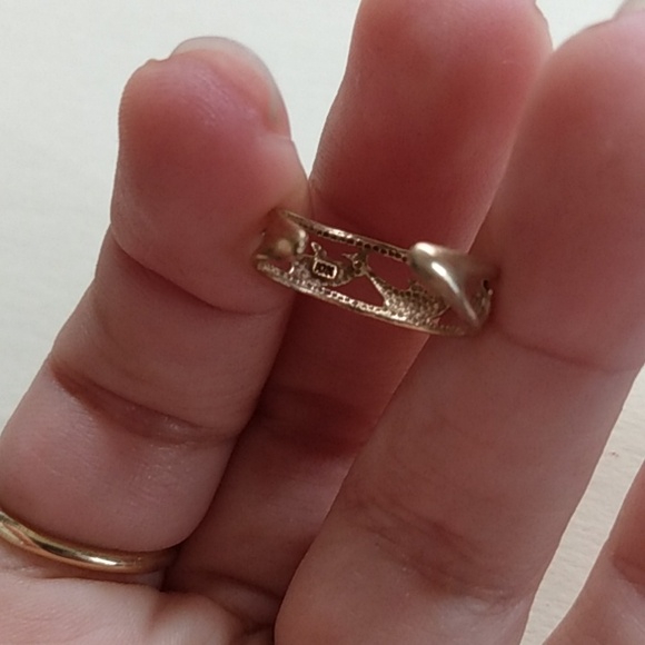 10k yellow gold dolphin ring midi toe ring - Picture 3 of 3
